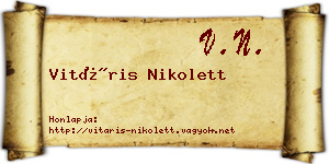 Vitáris Nikolett névjegykártya